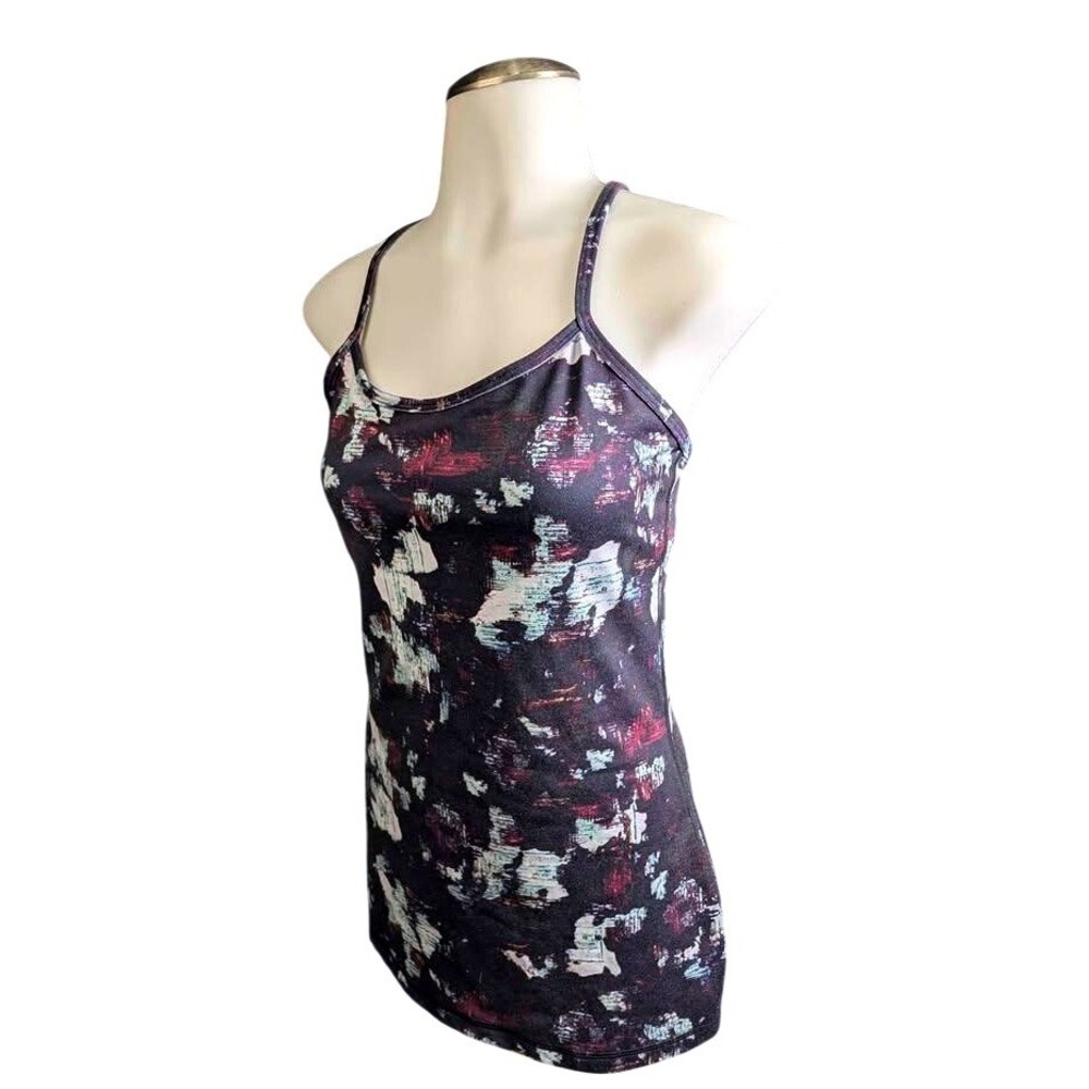 Lululemon~Power Y Tank~Luon Static Blossom Multi~Size 6~Built In Bra~Cami Yoga